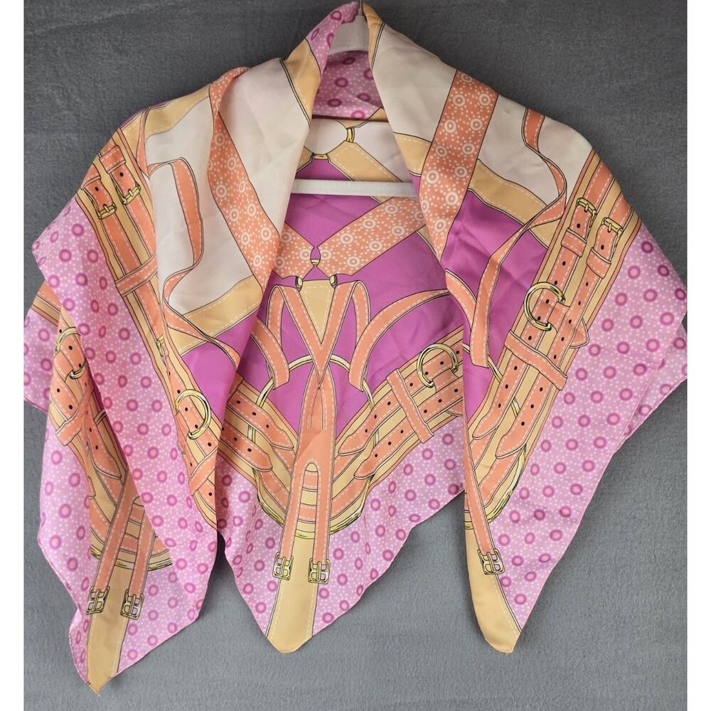 Fattorseta Scarf 34x34 Belts Print Made‎ in Italy Square Scarf